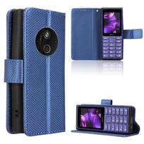 Atverčiamas dėklas Nokia 125 4G 2024/Nokia 110 4G 2024/HMD 110 4G/HMD 210 4G su magnetiniu užsegimu, piniginė, odinis telefono dėklas for Nokia 125 4G 2024/Nokia 110 4G 2024/HMD 110 4G mėlyna