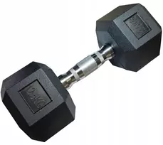 Kubisport Vienarankė šešiakampė guminė hantelė svarelis tvirtas 12,5kg (Kub_05-CB12/5HEX)