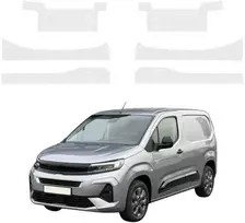 GrizzGlass Bespalvė techninė danga HeavyDuty Clear ant slenksčių su įdubimais, skirta Opel Combo Cargo (2018-2026) [6w1] (GRZ22715)