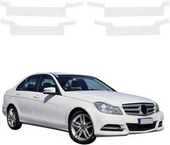 GrizzGlass Bespalvė techninė danga HeavyDuty Clear ant slenksčių skirtų Mercedes Benz C Klasė W204 Sedan Facelifting (2011-2014) [4w1] (GRZ21005)