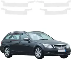 GrizzGlass Bespalvė techninė danga HeavyDuty Clear ant slenksčių, skirta Mercedes Benz C klasės S204 universalui (2007-2011) [4w1] (GRZ20880)