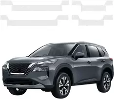 GrizzGlass Bespalvė techninė danga HeavyDuty Clear ant slenksčių, skirta Nissan X-Trail Facelift (2024-2026) [4w1] (GRZ20708)