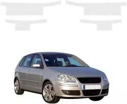 GrizzGlass Bespalvė techninė danga HeavyDuty Clear ant slenksčių, skirta Volkswagen Polo Hatchback 5D (2001-2009) [4w1] (GRZ21211)