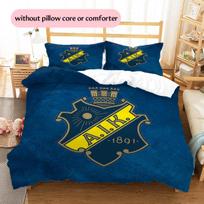 AIK Fotboll Rašto Lovos Patalynės Antklodės Komplektas Namų Dekoras Dovana (1 * antklodės užvalkalas + 2 * pagalvės užvalkalai be šerdies) 135x200cm white