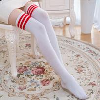 Long Socks Women Thigh Highs Socks Halloween Stockings Sexy Knee High Socks Stripe Lolta Rainbow Jk Socks One Size gray