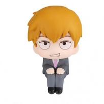 Anime Mob Psycho 100 Figures Gk Reigen Arataka Q Edition Kawaii Sitting Palm Series Model Doll Desktop Ornaments Collectible Toy orange