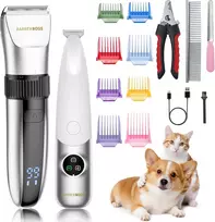 BARBERBOSS gyvūnų kailio kirpimo mašinėlių rinkinys 2 viename, USB, QR-9111