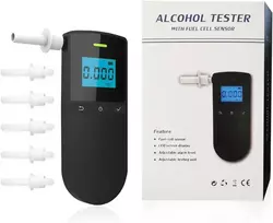 Alkotesteris WeiguoIOT alkoholio matuoklis su elektrocheminiu jutikliu, LCD ekranu ir 10 įrašų AT8030