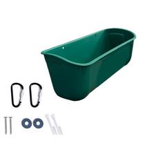 Feeder Durable Hanging Fence Feeder Capacity Spill-proof for Chicken Duck Goose Feeder Feed Trough For Automatic Feeding mėlyna