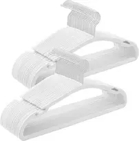 SONGMICS aksominės drabužių pakabos, 50 vnt., 43 x 21 cm, baltos