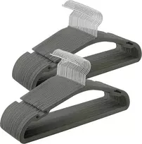 SONGMICS aksominės drabužių pakabos, 50 vnt., 43 x 21 cm, pilkos
