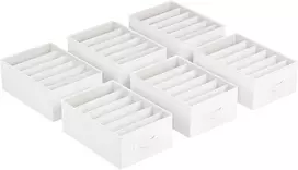 SONGMICS drabužių spintos organizatorių rinkinys su 6 skyriais, 42 x 30 x 17 cm