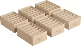 SONGMICS drabužių spintos organizatorių rinkinys su 6 skyriais, 42 x 30 x 17 cm