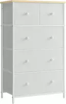 SONGMICS komoda su 5 medžiaginiais stalčiais, 56 × 30 × 93 cm, LTS514W57