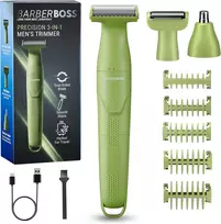 Barzdaskutė BARBERBOSS 3 viename barzdos ir plaukų trimeris su nosies bei ausų antgaliu QR-2302