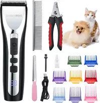 BARBERBOSS belaidė gyvūnų kirpimo mašinėlė storam kailiui su USB, QR-9086