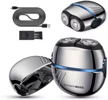 BARBERBOSS elektrinė rotacinė barzdaskutė su dviguba galvute ir USB įkrovimu QR-2701