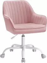 SONGMICS biuro kėdė su ratukais, reguliuojamo aukščio, rožinė, OBG012R01