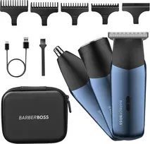 Barzdaskutė BARBERBOSS 3 viename kelioninis barzdos, plaukų, nosies ir ausų trimeris QR-2212