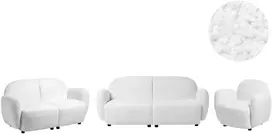 Sofa Beliani JULE poilsio baldų komplektas 6 žmonėms, „Bouclé“, balkšvas