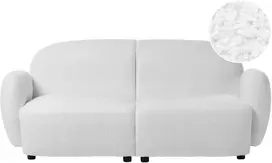 Beliani Trivietė sofa JULE Bouclé, sulaužyta balta