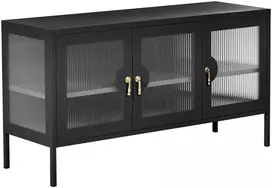 Beliani 3 durų spintelė GLEORA, metalinė, juoda