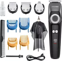 Barzdaskutė BARBERBOSS 3 viename plaukų ir barzdos kirpimo mašinėlė, atspari vandeniui, QR-6086