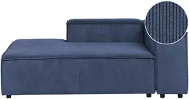 Sofa Beliani Dešininis šezlongas ARDAL, tamsiai mėlynas velvetas