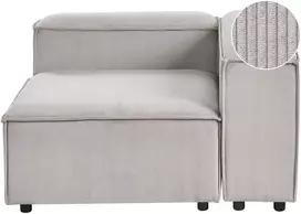 Sofa Beliani ARDAL kampinis modulis, briaunuotas velvetas, smėlio ir pilkos spalvos, kairinis