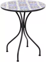 Beliani Bistro staliukas SIPONTO 60 × 60 cm, metalinis, baltas ir mėlynas