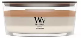 Kvapioji žvakė - WoodWick Café Macchiato Ellipse bronzinė balta