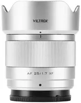 Fotoaparato objektyvas - Viltrox AF 25 mm F/1.7 Fuji X sidabrinis