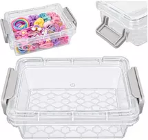 Plastikinis konteineris su dangteliu ir spaustuku 125x85x45mm užrakinamas organizatorius