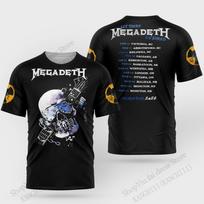 Hip Hop Rock Megadeth 2026 World Tour 3D Print T-shirt Men Women Fashion Street Short Sleeve Tops Tees Men Clothing Band t shirt L black