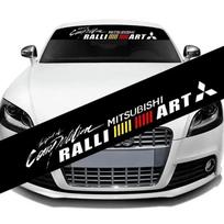 Automobilio priekinio stiklo banerio lipdukas Automobilio dekoravimo priedai Mitsubishi Ralliart ASX Lancer Pajero Outlander EQ1 black