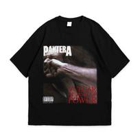Pantera Unisex Black Cotton TShirt Streetwear Vintage Rock Band Style L black