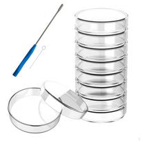 10 Pieces Glass Petri Dish with Lid Heat-Resistant Glassware 90MM Inoculating
