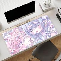 Kawaii Cute Anime Girls Maximalist Mouse Pad Non-slip Rubber Gamer Balance Computer Mat Decoracion Deskmat Laptop Office Large 30cmx60cm gray