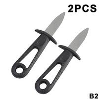 1/2Pcs Oyster Knife Sharp-Edged Shucker Shell Seafood Opener Tool Stainless Steel Clam Opener For Oyster Clam Toadfish Crab B2 gray