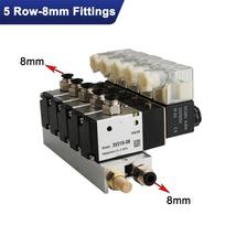 220V 24V Daugiafunkcis 3V210-08 Pneumatinis solenoidinis vožtuvas su duslintuvo jungtimi, pagrindo kolektorius, 2/3/4/5/6 eilės, 3 prievadai AC220V