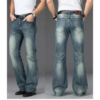 Men's Flared Pants Classic Flared Jeans Leg Jean Boot Cut Trouser 27 gray