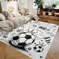3D futbolo kamuolio kilimas svetainės grindų kilimėlis neslystantis miegamojo durų kilimėlis skalbiamas namų prieškambario dekoratyvinis kilimas vaikų žaidimų aikštelės kilimas 80cm x 140cm