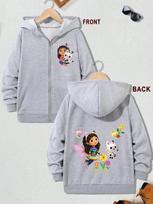 Gabby namelio nuotykiai su užtrauktuku Hoodie Vasarinis Mielas Animacinis Crewneck Berniukams Mergaitėms 3-14 150 gray