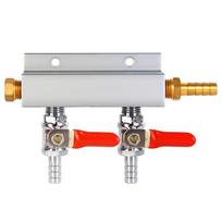 Multi-way CO2 Gas Distribution Manifold Splitter, 2/3/4 Way Home Brew Check Valves Draft Beer Kegerator 5/16 Barb,9mm fittings gray