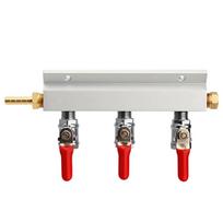 Multi-way CO2 Gas Distribution Manifold Splitter, 2/3/4 Way Home Brew Check Valves Draft Beer Kegerator 5/16 Barb,9mm fittings