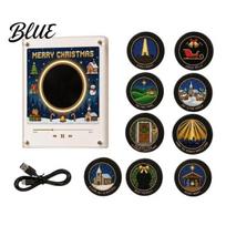 Kompaktiškas garso įrašymo įrenginys Programuojamas vinilinių plokštelių grotuvas Šaldytuvo magnetas su 9 NFC muzikinėmis plokštelėmis Retro estetika Magnetinis Personalizuotas C
