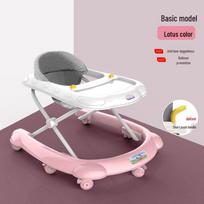 Multifunctional Anti-Tip Baby Walker with U-Shaped Pushchair gray