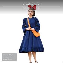 Kiki Cosplay Suknelė, Raganaus Kostiumas, Helovino Anime Apranga Moterims M Suknelės Rinkinys M Dress+Cat gray