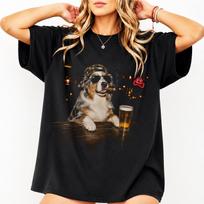 Australijos aviganio su alumi grafinis marškinėlis, Sarcastic Dog Meme marškinėlis, Dovana Aussie mylėtojams, Aussie mamos tėčio marškinėlis, Kvailas marškinėlis 110 brown