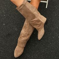 Retro Booties Women Suede Autumn Winter Mid Leg Boots 37 brown